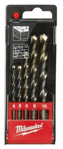 Набір свердел по бетону Milwaukee, 4-10мм, кейс, 5шт