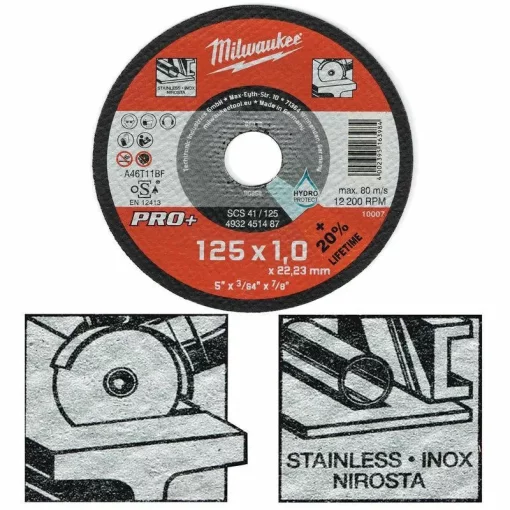 Диск відрізний Milwaukee Pro+ по металу, 125х0.8х22.2мм