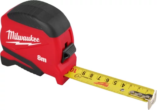 Рулетка Milwaukee Pro Compact, 8мх25мм, з фіксатором змотування, АБС-пластик