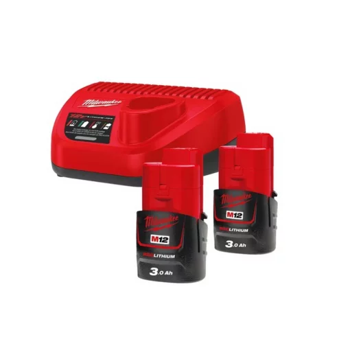 Набір акумулятора та зарядного пристрою Milwaukee NRG-302 12В 2х3А·год Redlithium M12 ЗП С12C