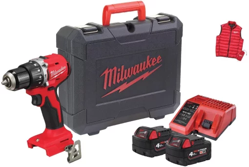 Шурупокрут-дриль акумуляторний Milwaukee BLPDRC-402С 18В 2х4А·год 60Нм 0·1700об/хв ЗП M12-18C жилет кейс 1.5кг