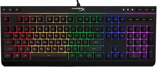 Клавіатура мембранна HyperX Alloy Core 114key, USB-A, EN/UK, RGB, чорний