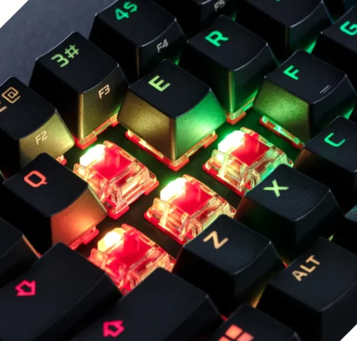 Клавіатура механічна HyperX Alloy Origins 60 61key, Red, USB-A, EN/RU, RGB, чорний