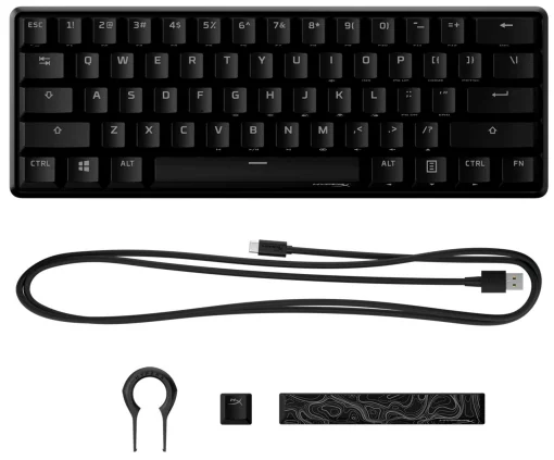 Клавіатура механічна HyperX Alloy Origins 60 61key, Red, USB-A, EN/RU, RGB, чорний