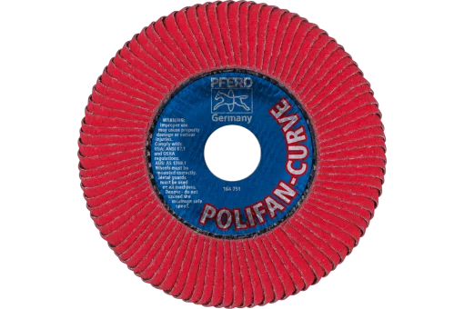 Круг пелюстковий тарілчастий 125*22 CO60 (нерж/метал) вигнутий профіль для важкодоступних місць POLIFAN