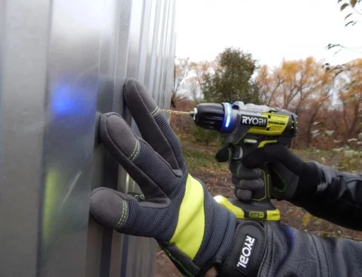 Рукавички робочі Ryobi RAC811L, захист від порізів, вологозахист, р.L, сіро-жовтий