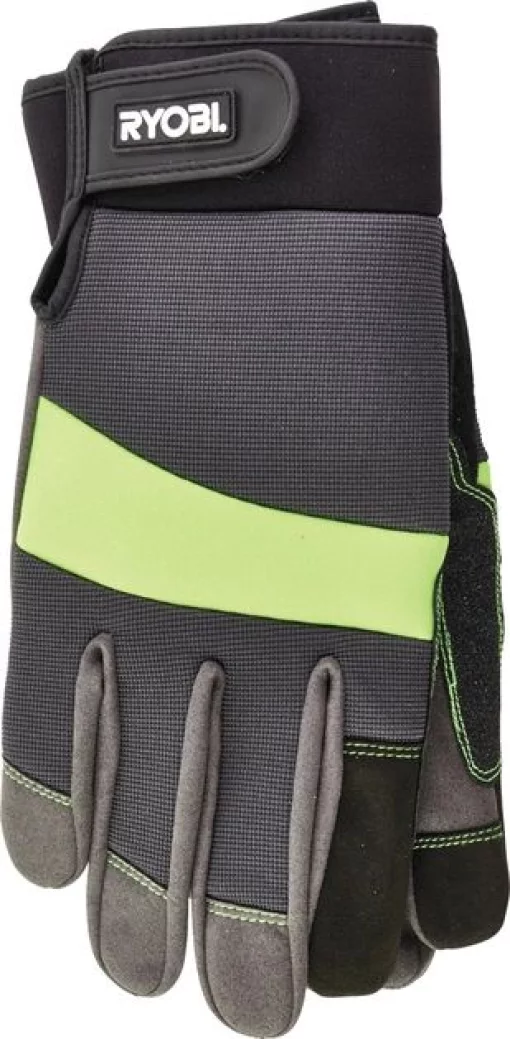 Рукавички робочі Ryobi RAC811M, захист від порізів, вологозахист, р.M, сіро-жовтий