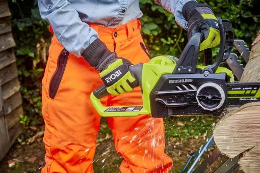 Рукавички робочі Ryobi RAC258M, козяча шкіра, захист від порізів, р.M, чорно-жовтий