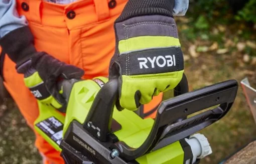 Рукавички робочі Ryobi RAC258XL, козяча шкіра, захист від порізів, р.XL, чорно-жовтий
