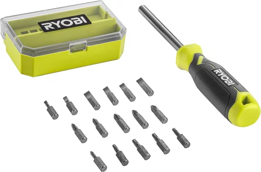 Викрутка Ryobi RHSDM1701, битотримач 1/4", 100мм, 16 біт, SL,PH,PZ,Torx, кейс