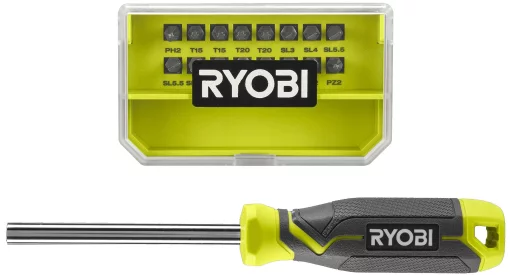 Викрутка Ryobi RHSDM1701, битотримач 1/4", 100мм, 16 біт, SL,PH,PZ,Torx, кейс