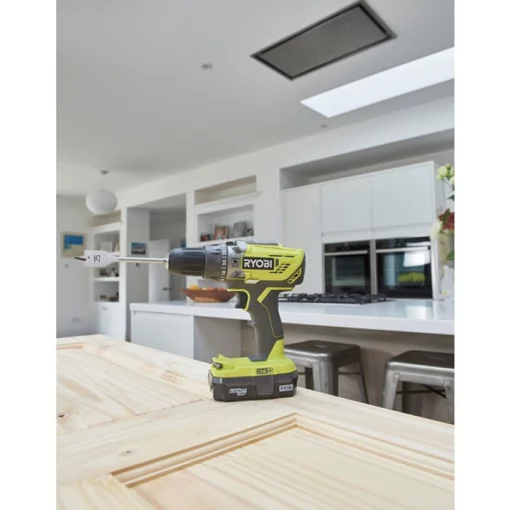 Шурупокрут-дриль ударний акумуляторний Ryobi ONE+ R18PD2-215G 18В 2х1.5А·год ЗП 40Нм 400·1350об/хв 1кг