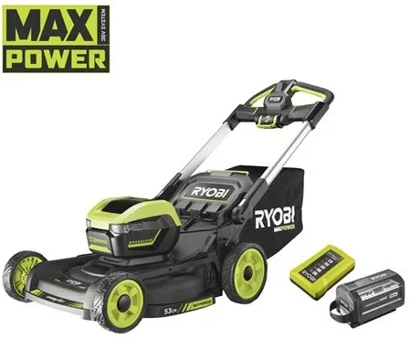 Газонокосарка акумуляторна Ryobi Max Power RY36LMXSP53A-160 36В акб 1х6А·год 53см 70л 20-100мм самохідна 30кг