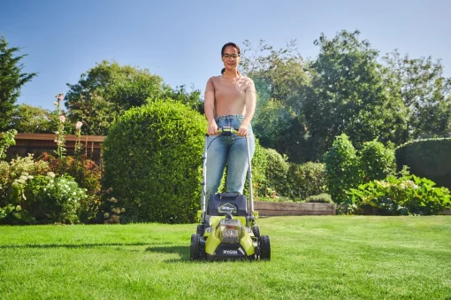 Газонокосарка акумуляторна Ryobi ONE+ HP RY18LMX33A-0 18В 33см 30л 25-90мм 9.3кг без АКБ та ЗП