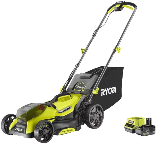 Газонокосарка акумуляторна Ryobi ONE+ HP RY18LMX33A-150 18В акб 1х5А·год 33см 30л 25-90мм 9.3кг