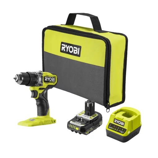 Шурупокрут-дриль акумуляторний Ryobi ONE+ HP RPD18C1-1C20G 18В 1х2А·год ЗП 60Нм 450·1700об/хв 0.95кг сумка