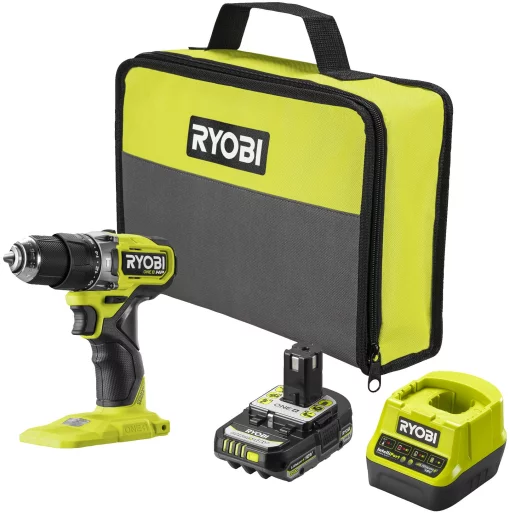 Шурупокрут-дриль акумуляторний Ryobi ONE+ HP RPD18C1-1C20G 18В 1х2А·год ЗП 60Нм 450·1700об/хв 0.95кг сумка