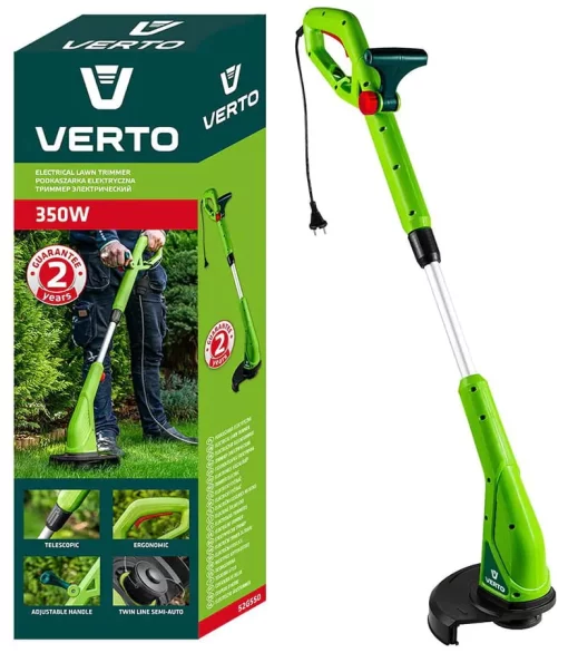 Тример садовий Verto 350Вт 25см телескопічна штанга 2.2кг