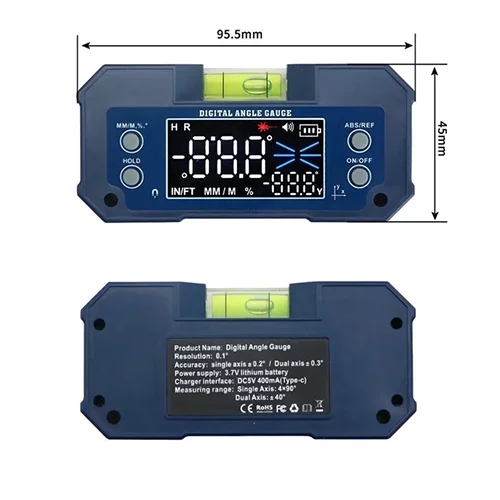Цифровий багатофункціональний кутомір-рівень (4*90°, 2 магніти) PROTESTER 5346