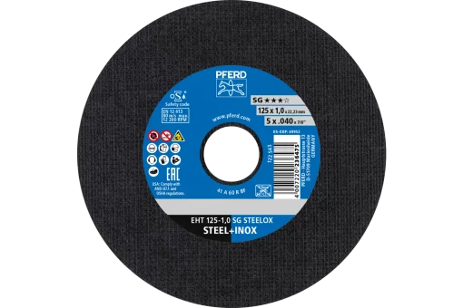 Круг відрізний 125*1,0*22 SG STEELOX нерж./сталь