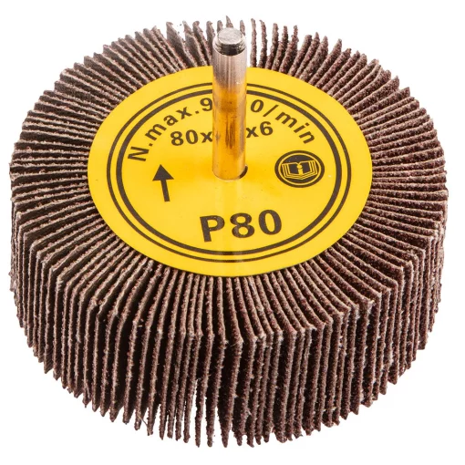Диск пелюстковий з хвостовиком GRAPHITE, шліфувальний, 80х30мм, K80