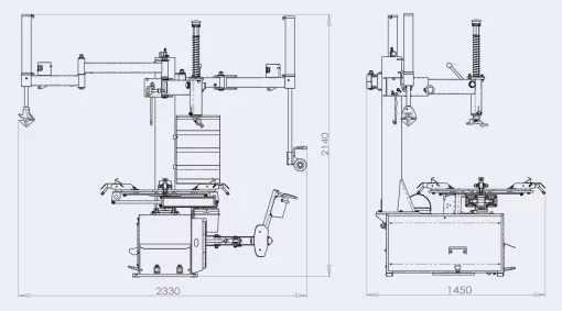 Шиномонтажний стенд із варіатором для великих коліс (захоплення диска від 12" до 30") 220B 86З0 220V BRIGHT