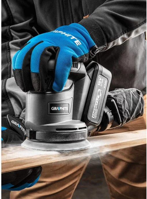Шліфмашина ексцентрикова акумуляторна GRAPHITE Energy + 125мм 18В 9000об/хв 1.1кг без АКБ та ЗП
