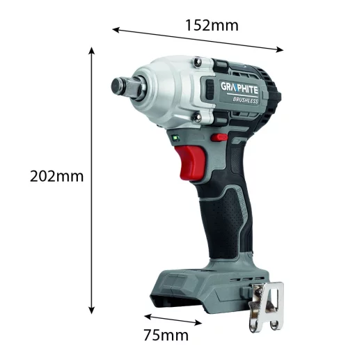 Гайковерт ударний GRAPHITE Energy+ 18В 330Нм 2600об/хв 1/2" 0.9кг без АКБ та ЗП