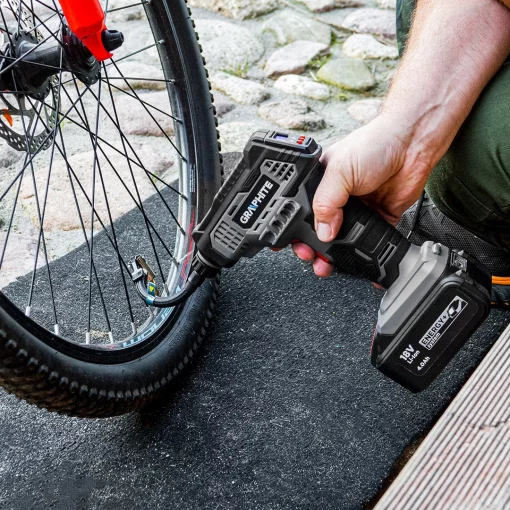 Компресор автомобільний акумуляторний GRAPHITE Energy+ 18В 7бар 0.73кг без АКБ та ЗП