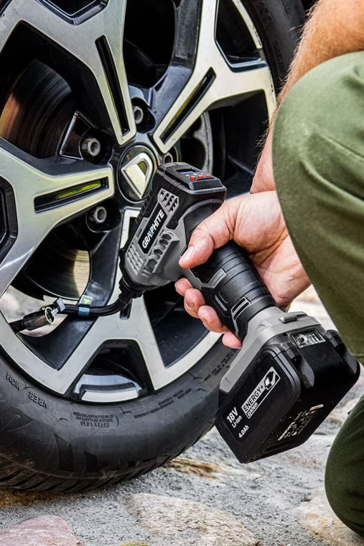 Компресор автомобільний акумуляторний GRAPHITE Energy+ 18В 7бар 0.73кг без АКБ та ЗП