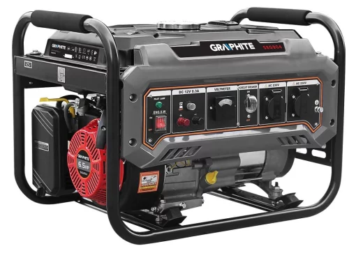 Генератор бензиновий GRAPHITE 230В, 2/2.2кВт, ручний стартер, 40кг