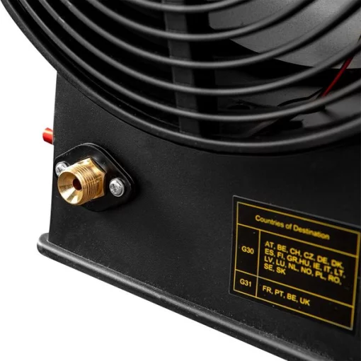 Теплова гармата газова GRAPHITE, акумуляторна 18В, 30кВт, 200м2, 500м3/год, IP24, чорний