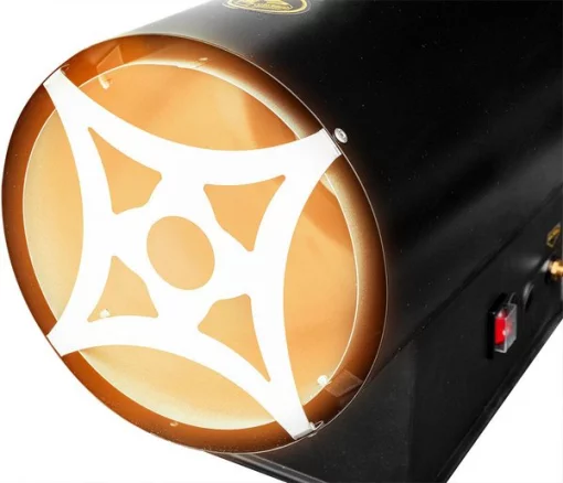 Теплова гармата газова GRAPHITE, акумуляторна 18В, 30кВт, 200м2, 500м3/год, IP24, чорний