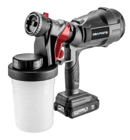 Фарборозпилювач акумуляторний GRAPHITE Energy+ 18В 700мл/хв бачок 900мл 1.45кг без АКБ та ЗП