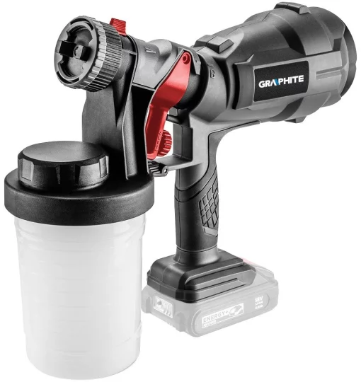 Фарборозпилювач акумуляторний GRAPHITE Energy+ 18В 700мл/хв бачок 900мл 1.45кг без АКБ та ЗП
