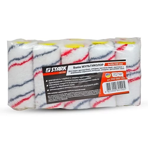 Набір валиків Stark «Мультиколор» 6х30х100 мм, 10 шт.