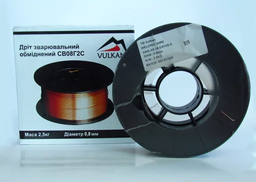 Дріт зварюв. обмід. 0,8мм/2,5кг (катушка-пластік) СВ08Г2С