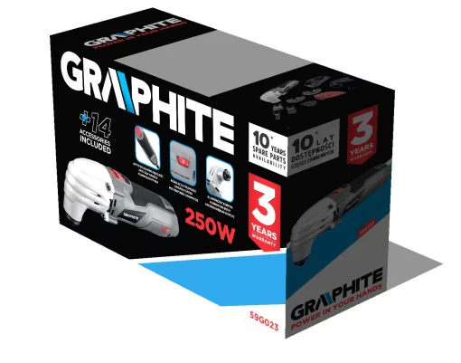 Шліфмашина шліфувально-гравірувальна GRAPHITE 250Вт 15000-21000об/хв 1.35кг кейс