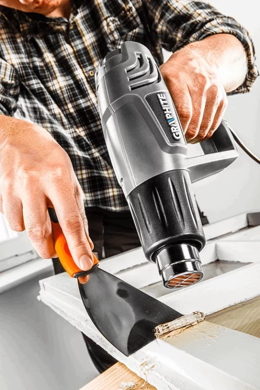 Фен будівельний GRAPHITE 2000Вт 80/600°С 350/550л/хв 0.9кг