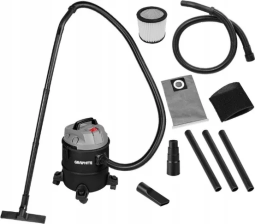 Пилосос професійний GRAPHITE 1200Вт 18кПа контейнер 20л колеса