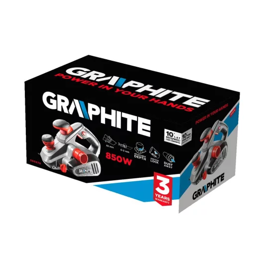 Рубанок GRAPHITE 850Вт 82мм стругання до 3мм 3.1кг