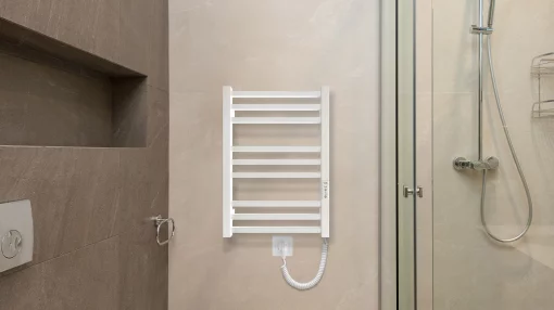 Рушникосушка Hygge Family електрична London, 570х430х80мм, таймер-регулятор, сталь, білий матовий