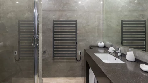 Рушникосушка Hygge Family електрична Oxford, 770х530х80мм, таймер-регулятор, сталь, чорний матовий