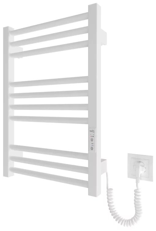 Рушникосушка Hygge Family електрична Derby, 570х430х80мм, таймер-регулятор, сталь, білий матовий