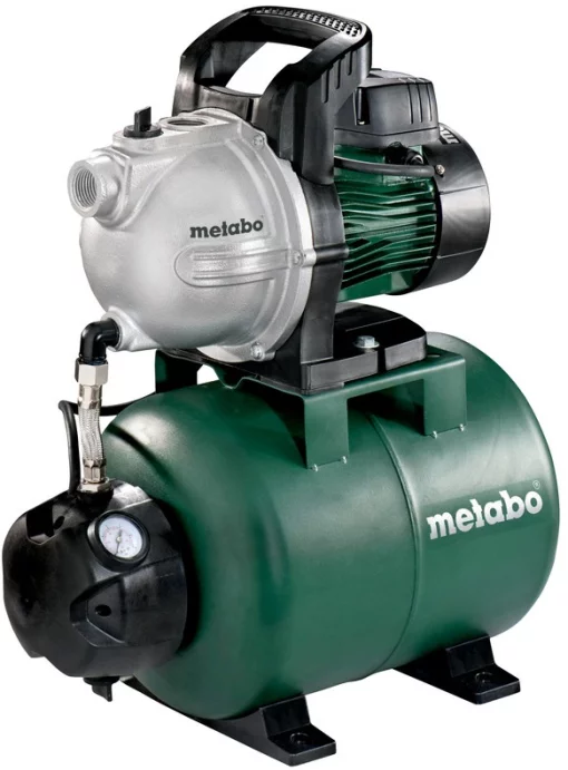 Насосна станція Metabo HWW 3300/25 G, 900Вт, 3.3куб/год, висота подачі 45м, всмоктування до 8м, ресивер 24л 16.2кг