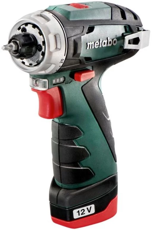 Шурупокрут-дриль акумуляторний Metabo PowerMaxx BS BASIC 12В 2х2А·год 17·34Нм 0-360·0-1400об/хв 0.8кг