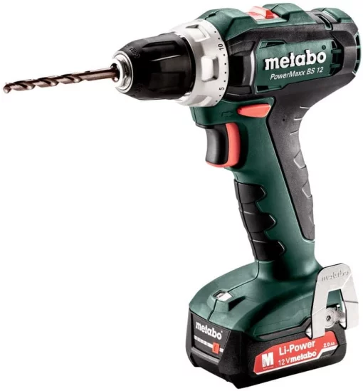 Шурупокрут-дриль акумуляторний Metabo PowerMaxx SB 12 Set 12В 2x2А·год 17·40Нм 0-360·0-1400об/хв 1.1кг