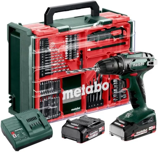 Шурупокрут-дриль акумуляторний Metabo BS 18 Set 18В 2х2А·год 24·48Нм 0-450·0-1600об/хв 1.3кг