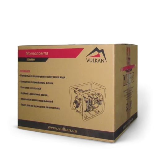 Мотопомпа рукав 75мм, 58м3/год, підйом 26м, брудна вода, SCWT80