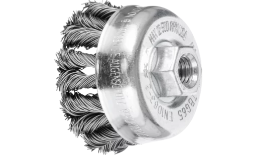 Щітка чашкова з різьбою, плетена 65мм*М14 дріт-0,5мм виконання COMBITWIST сталь